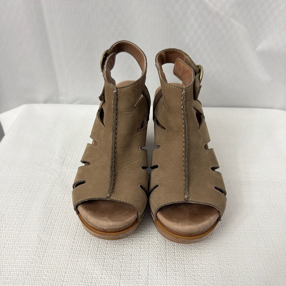 Dansko Sandals Womens Size 6 Demetra High Heel Ankle Strap Brown Leather 36 - Picture 3 of 11